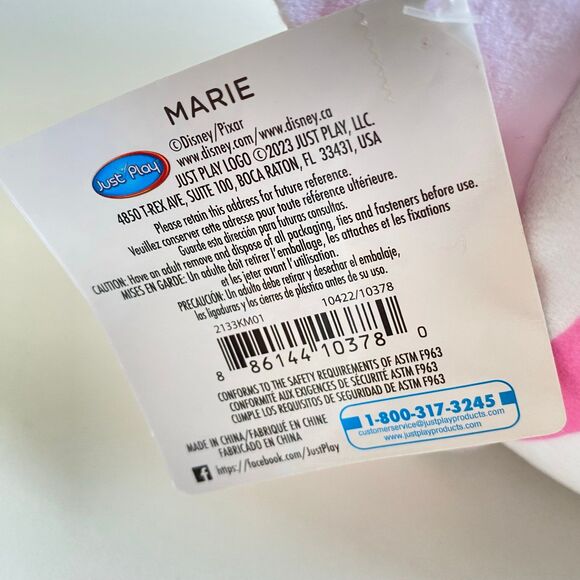 Disney Tsum Tsum Marie Cat from The Aristocats White Pink bow NWT Just Play 2023 - Picture 4 of 6